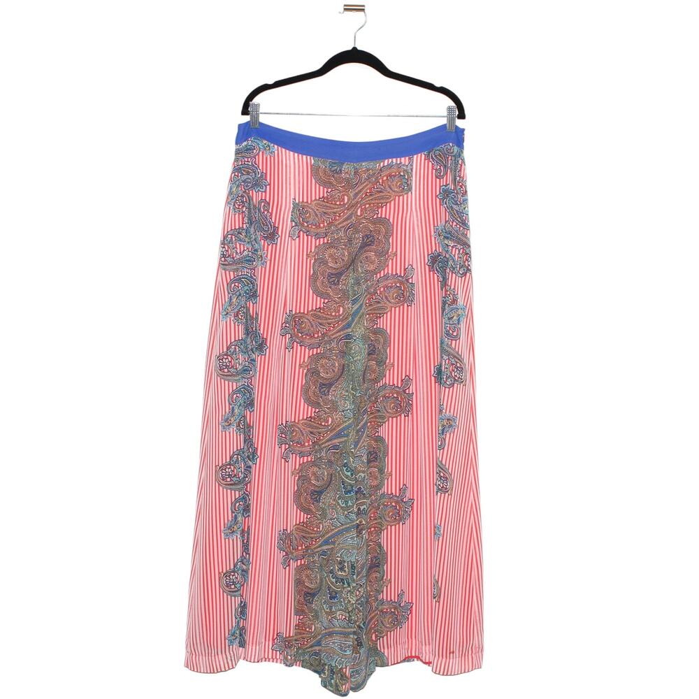 Secil Red Flowy Wide Leg Pants Mercan Size Large (TR 44)